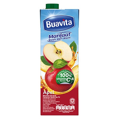 Buavita Apple 1L - Buavita, jus favorit yang terbuat dari buah asli, segar dan menyehatkan